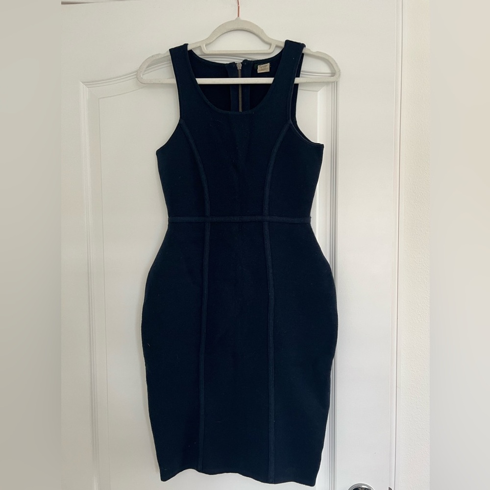 J Crew navy wool blend dress